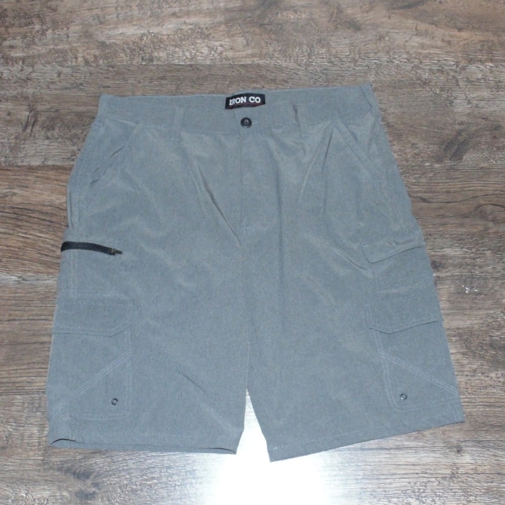 Iron Co Cargo Shorts Mens 36 Gray Excellent Stretch Quick Dry Utility